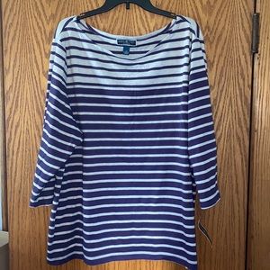 NWT Karen Scott 3XL purple striped top